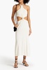 Cameron cutout ribbed-knit halterneck midi dress