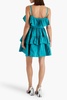 Crystal-embellished ruffled taffeta mini dress