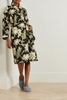 Belted floral-print cotton robe