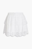 Charmaine tiered broderie anglaise cotton mini skirt