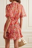 Ava tiered floral-print silk-blend chiffon mini dress