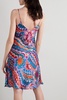 Embellished printed woven slip dress