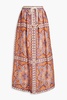 Halcyon printed linen maxi skirt