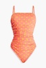 Sabrina ruched polka-dot swimsuit