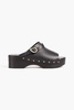 Studded leather clogs