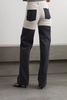 Two-tone high-rise straight-leg jeans