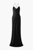 Marianne draped open-back silk-charmeuse gown