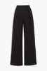 Checked linen wide-leg pants