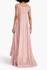 Gilvery ruched floral-print chiffon maxi dress