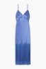 Zoya fringed silk-satin nightdress