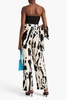 Jesabelle printed cotton-tweed wide-leg pants