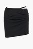 Ruched stretch-crepe mini skirt