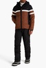 Abelban quilted striped hooded ski jacket