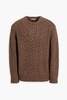 Fisherman Donegal cable-knit merino wool-blend sweater