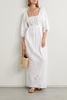 Meredith open-back guipure lace-trimmed cotton maxi dress