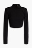 Leysa cropped cutout jersey turtleneck top