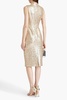 Sequined mesh midi dress