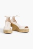 Leather espadrille wedge sandals