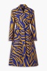 Zebra-print cotton and silk-blend jacquard coat