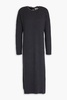 Bead-embellished ribbed cashmere midi dress