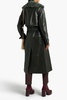 Rhythm shearling-trimmed leather trench coat