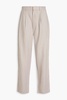 Pleated linen tapered pants