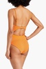 Kia cutout ribbed knotted swimsuit