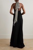 Syros striped silk-trimmed jersey halterneck maxi dress