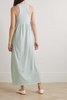 Gathered cotton-jersey maxi dress