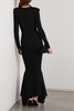 Perforated stretch-knit gown