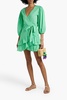 Tabitha ruffled cotton mini wrap dress