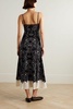 Lace-trimmed floral-print crepe and georgette midi dress