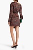 Eliana wrap-effect snake-print silk-satin mini shirt dress