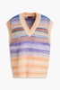 Brushed striped knitted vest