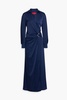 Wrap-effect satin maxi dress