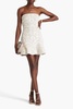 Agata strapless embroidered cotton-blend gaberdine mini dress