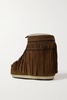 + Moon Boot shearling-lined embellished fringed suede snow boots