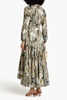 Kadar belted paisley-print linen maxi dress