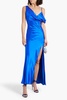 Presley draped silk-satin gown