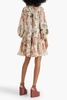 Winona tiered floral-print linen mini dress