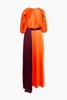 Milena cape-effect silk-satin gown