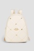 Embellished quilted faux leather backpack