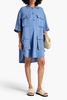 Pleated twill shirt dress