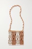 April bead-embellished striped macramé shoulder bag