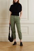 Cropped cotton-blend twill tapered pants