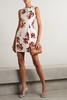 Floral-print cotton-blend twill mini dress