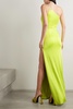 One-shoulder cutout stretch-jersey gown