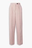 Paneled pleated faille straight-leg pants