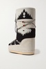 Embellished wool-jacquard and suede snow boots