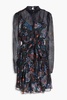 Bolade printed silk-georgette mini dress